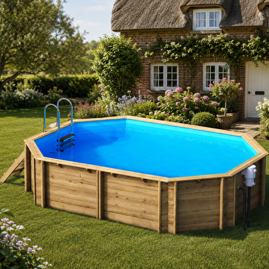 27113205 Tropic 510 wooden pool, pine, DB, Ht:120 Бассейн плавательный с деревянной отделкой бортов
